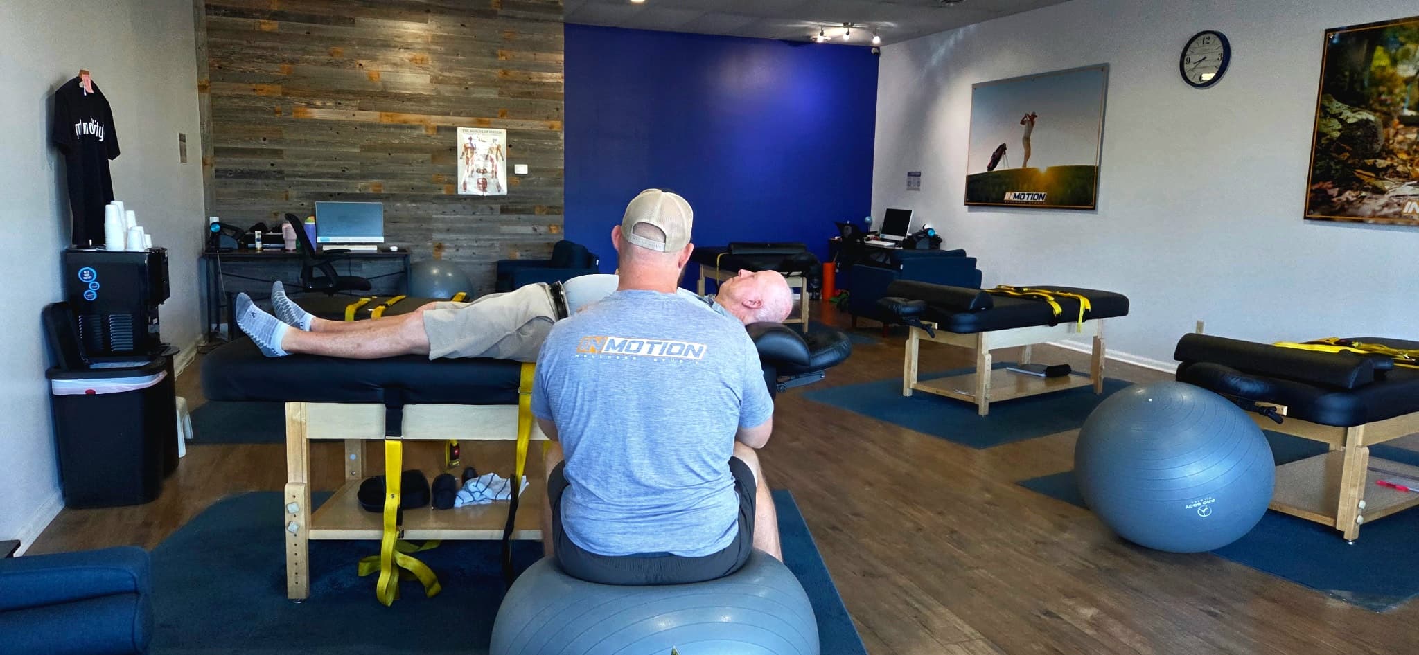Assisted stretching session at InMotion Wellness Studio Roanoke